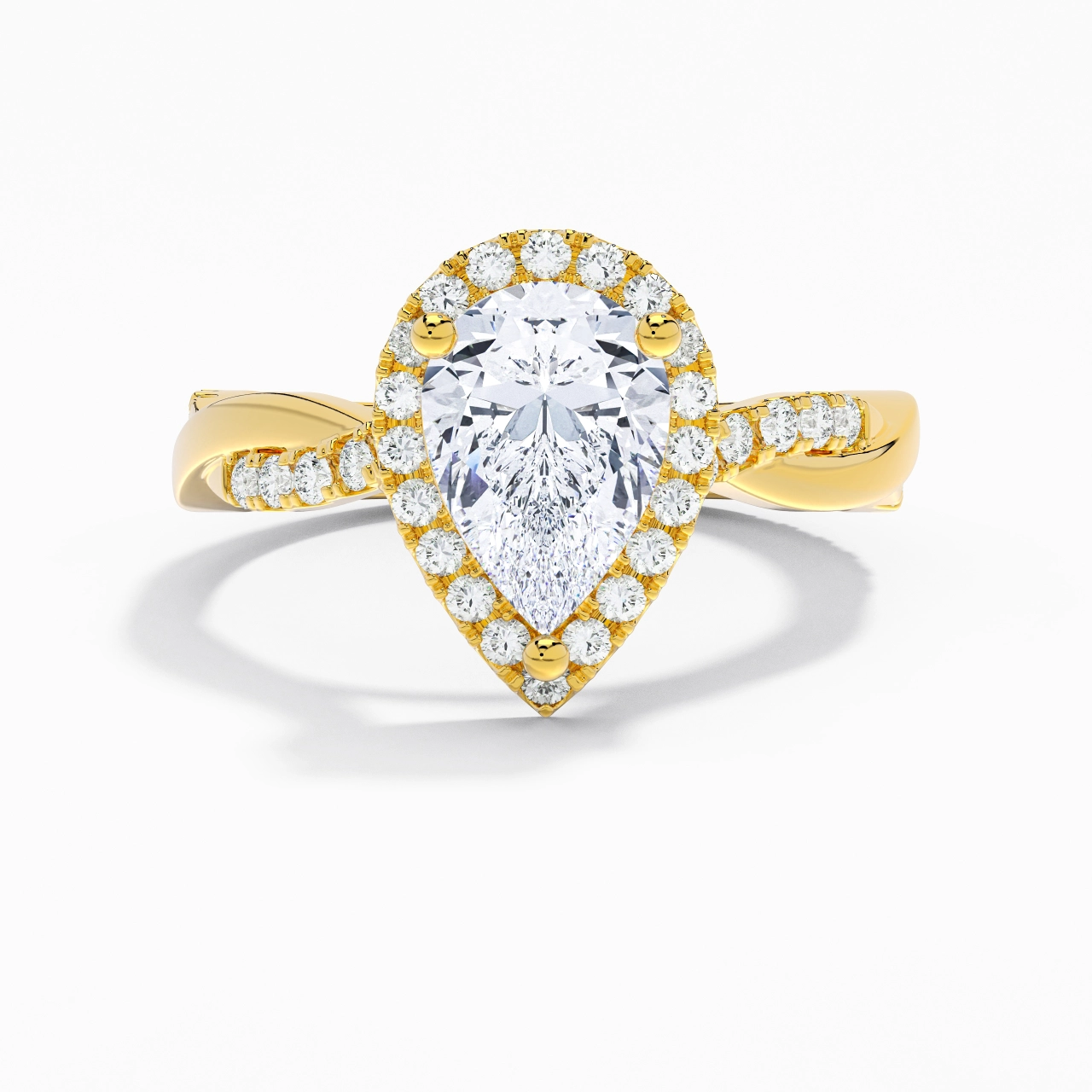 Graceful Pear 2.00ct Moissanite Engagement Ring