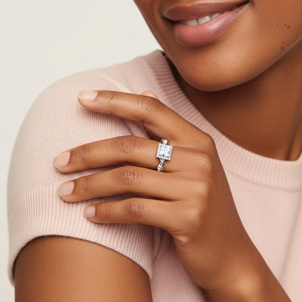 Gracieux Princesse 2.00ct Moissanite Bague de fiançailles