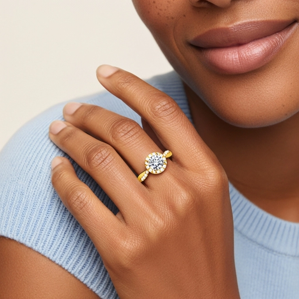 Graceful Round 2.00ct Moissanite Engagement Ring