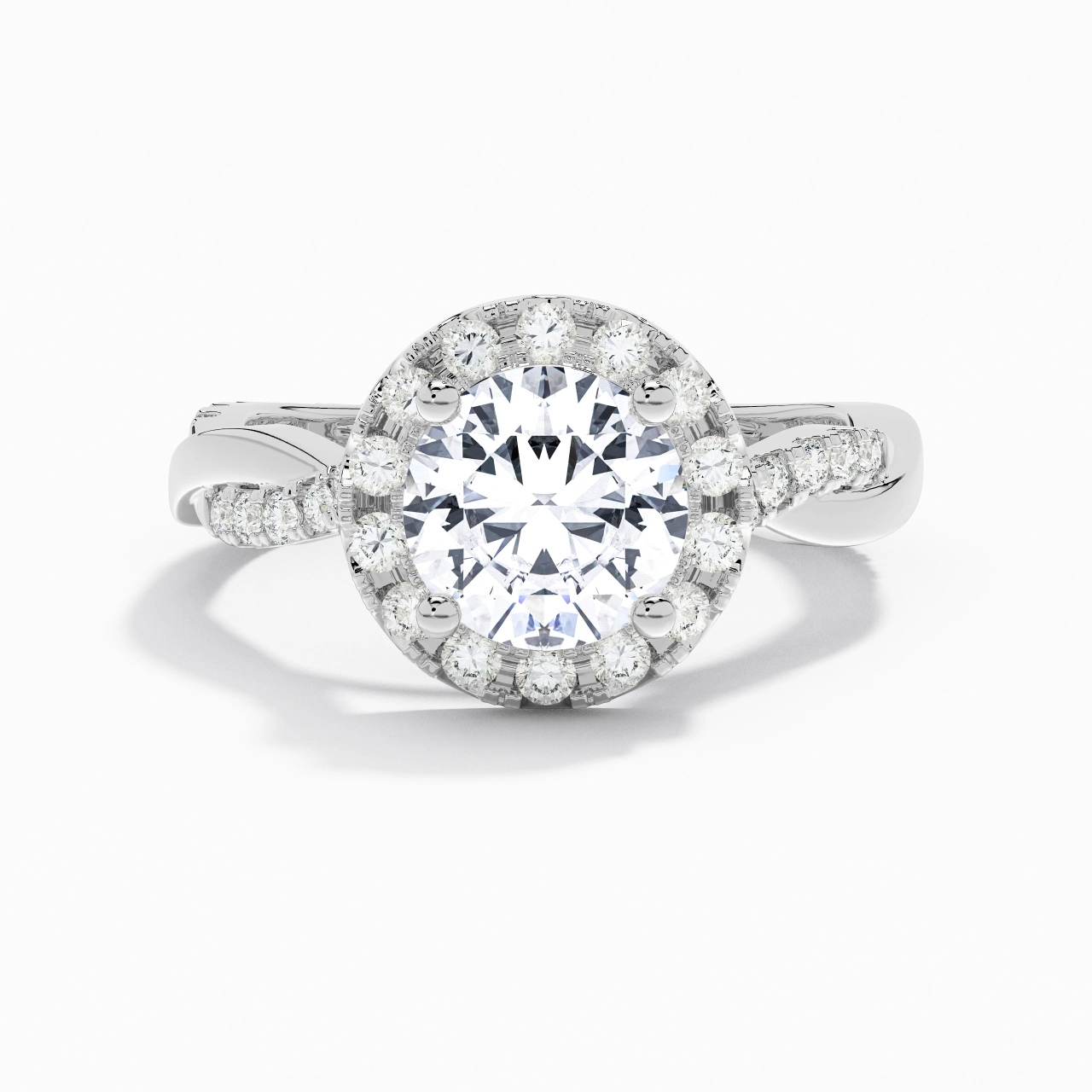 Graceful Round 2.00ct Moissanite Engagement Ring