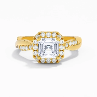 Graceful Asscher 1.50ct Moissanite Engagement Ring