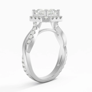 Gracieux Asscher 1.50ct Moissanite Bague de fiançailles