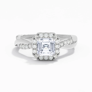 Gracieux Asscher 1.00ct Moissanite Bague de fiançailles