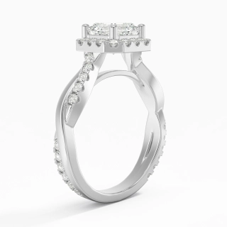 Gracieux Asscher 1.00ct Moissanite Bague de fiançailles