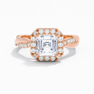 Graceful Asscher 2.00ct Moissanite Engagement Ring