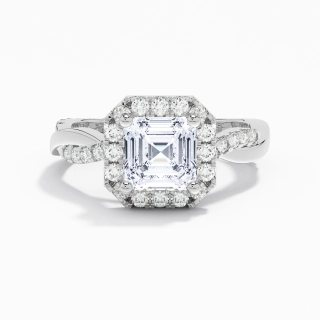 Gracieux Asscher 2.00ct Moissanite Bague de fiançailles