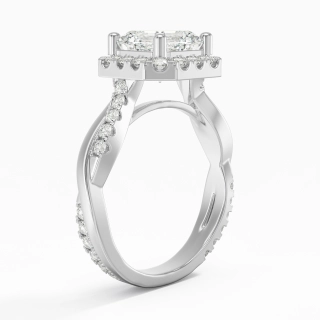 Gracieux Asscher 2.00ct Moissanite Bague de fiançailles