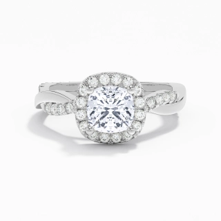 Halo Cathedral Engagement Ring 1.50ct Moissanite