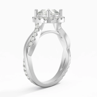 Halo Cathedral Engagement Ring 1.50ct Moissanite