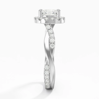 Halo Cathedral Engagement Ring 1.50ct Moissanite