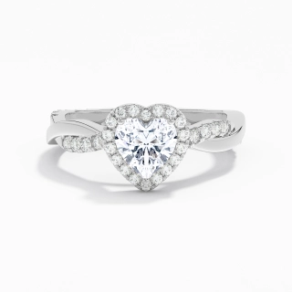 Graceful Heart 1.00ct Moissanite Engagement Ring