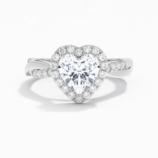 Graceful Heart 2.00ct Moissanite Engagement Ring