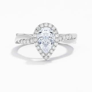 Graceful Pear 1.50ct Moissanite Engagement Ring