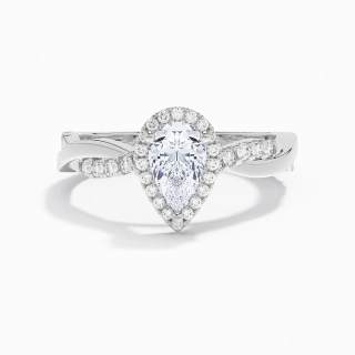 Graceful Pear 1.00ct Moissanite Engagement Ring