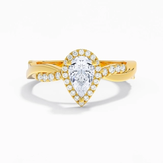 Halo Cathedral Engagement Ring 1.00ct Moissanite