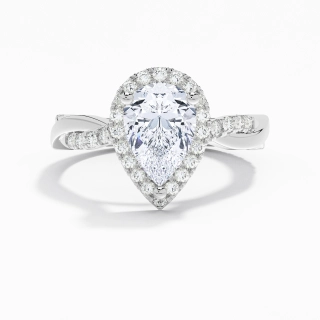 Graceful Pear 2.00ct Moissanite Engagement Ring