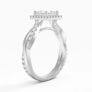 Graceful Princess 1.00ct Moissanite Engagement Ring