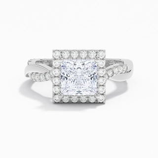 Graceful Princess 2.00ct Moissanite Engagement Ring