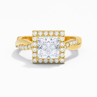 Gracieux Princesse 2.00ct Moissanite Bague de fiançailles