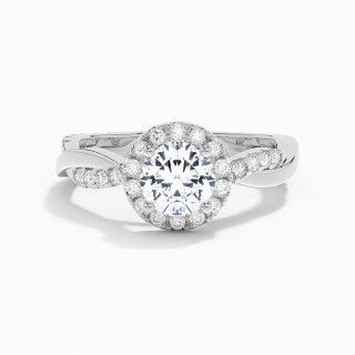 Graceful Round 1.00ct Moissanite Engagement Ring