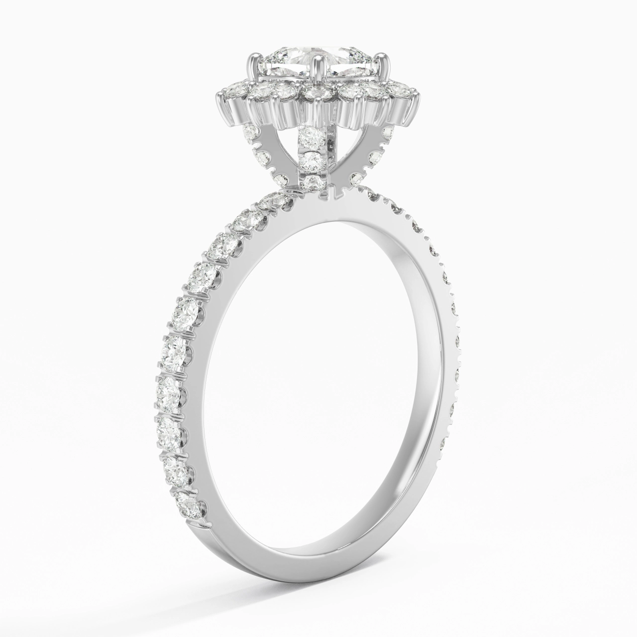 Luxury Cushion 1.00ct Moissanite Engagement Ring