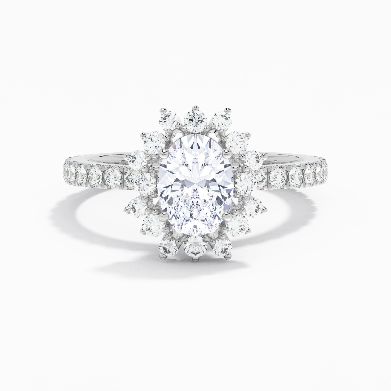 925 Sterling Silver Moissanite Engagement Ring