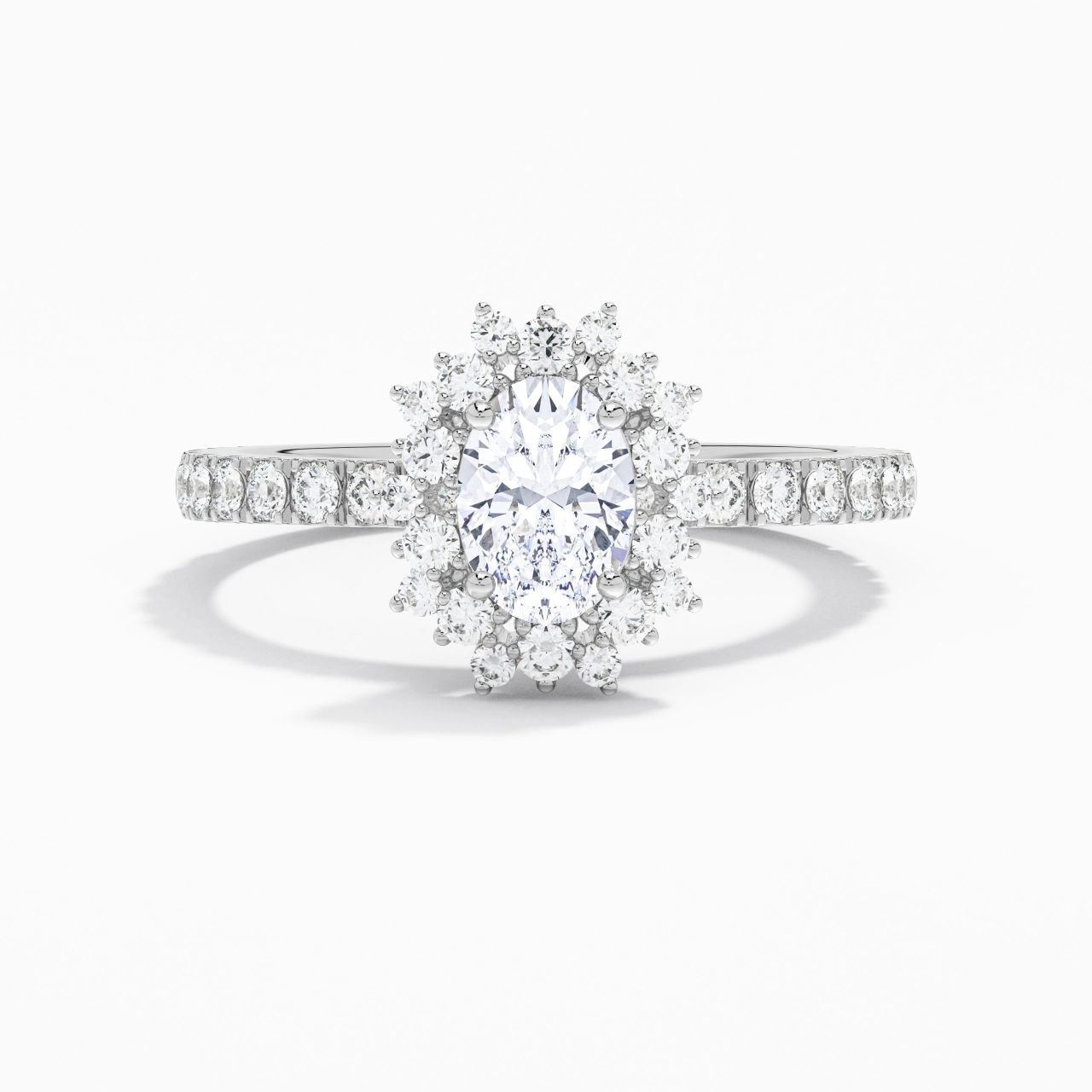 Luxury Oval 1.00ct Moissanite Engagement Ring