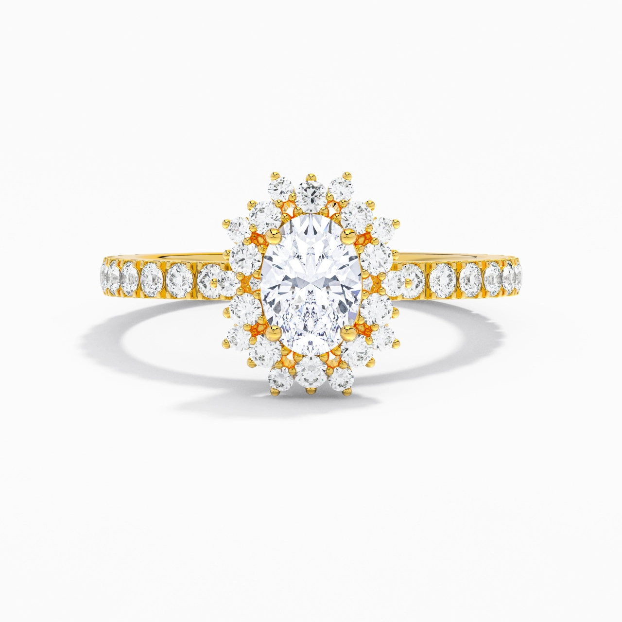 Le luxe Ovale 1.00ct Moissanite Bague de fiançailles