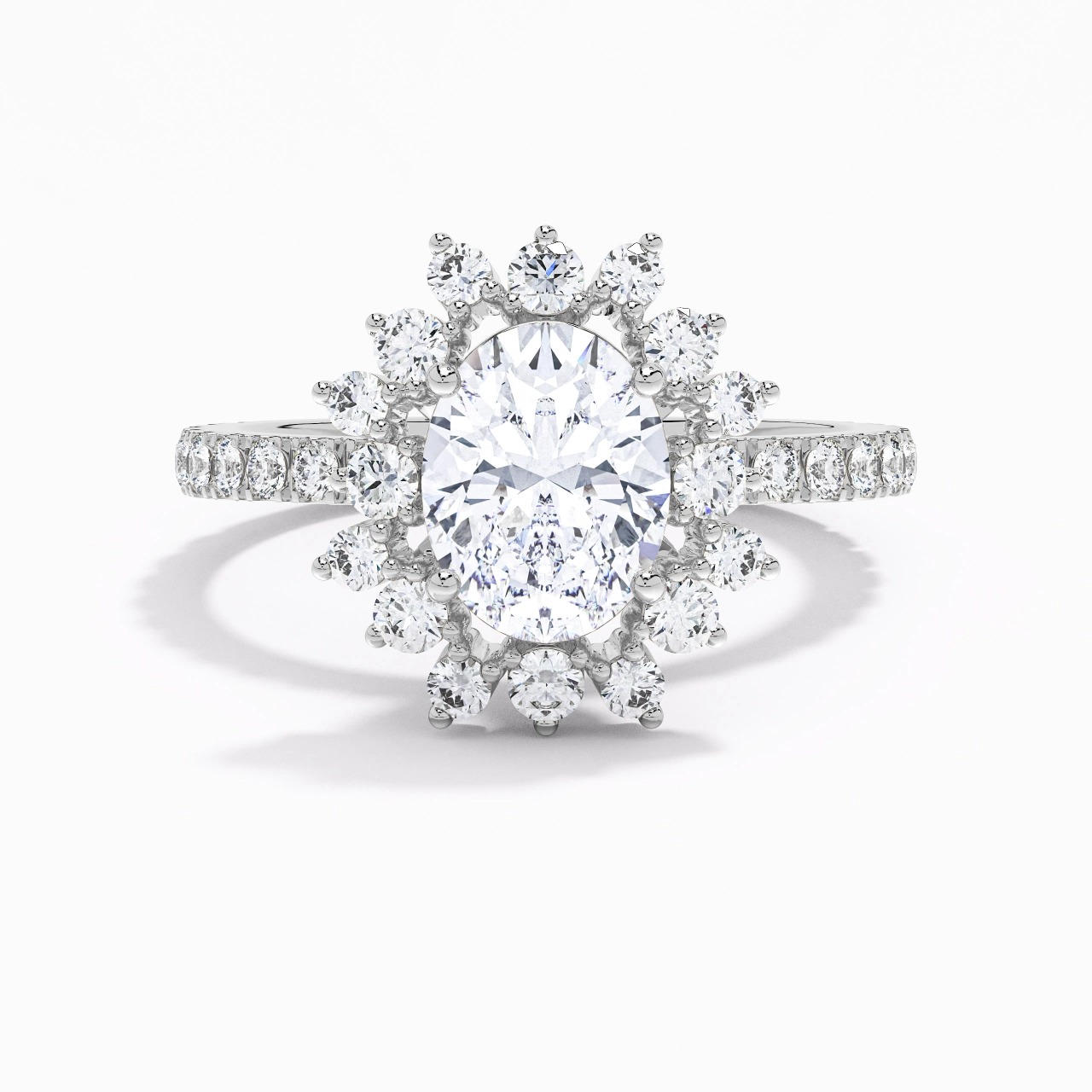 Luxury Oval 2.00ct Moissanite Engagement Ring