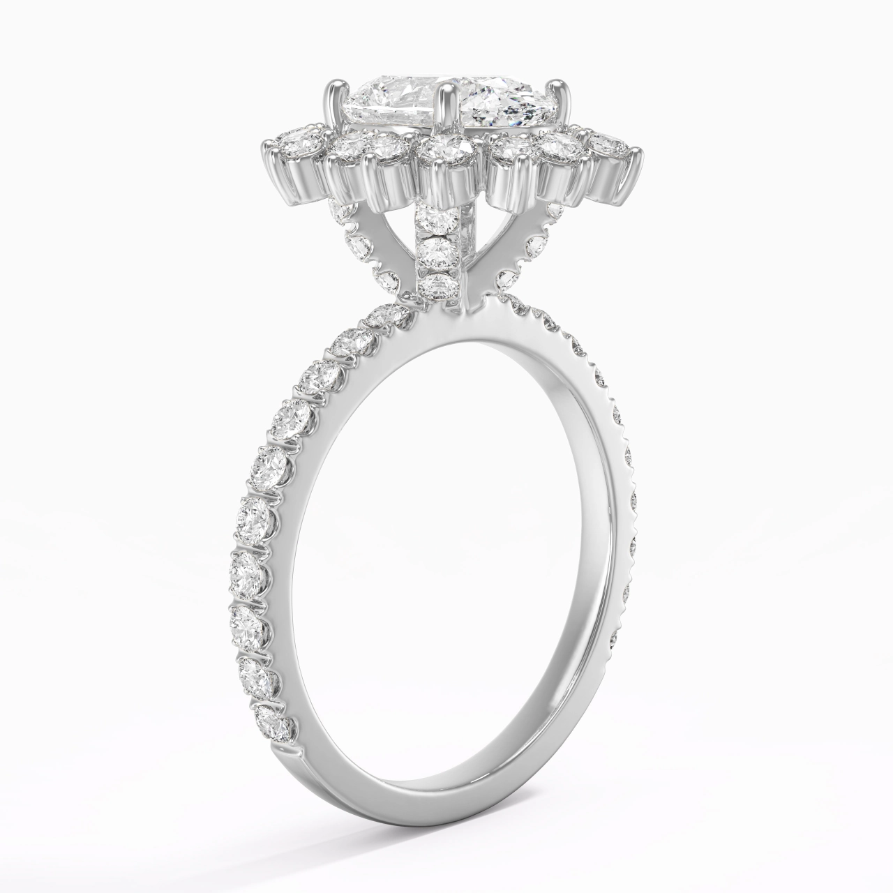Luxury Oval 2.00ct Moissanite Engagement Ring