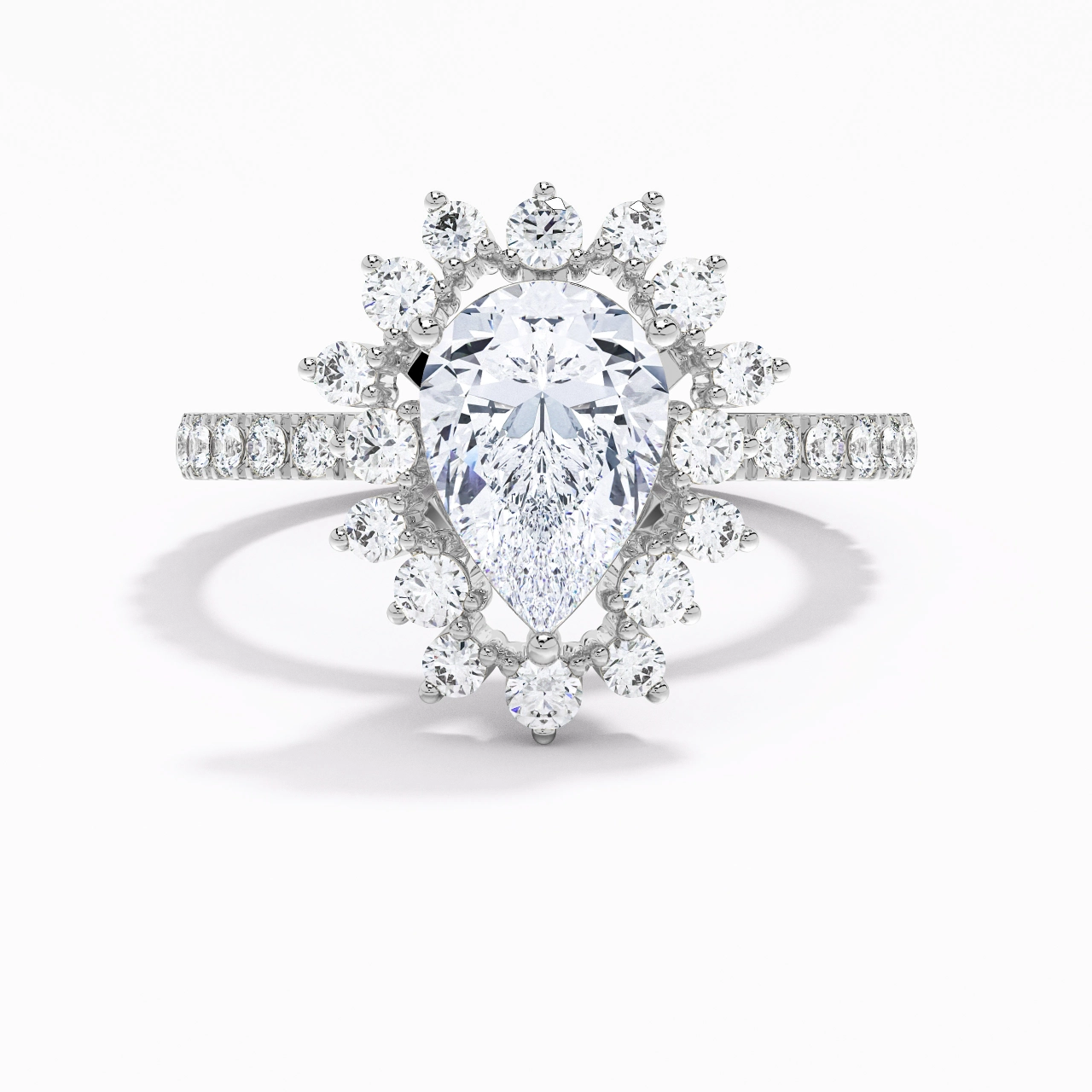 Luxury Pear 2.00ct Moissanite Engagement Ring
