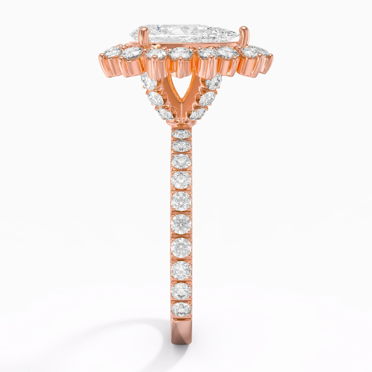 Luxury Pear 2.00ct Moissanite Engagement Ring