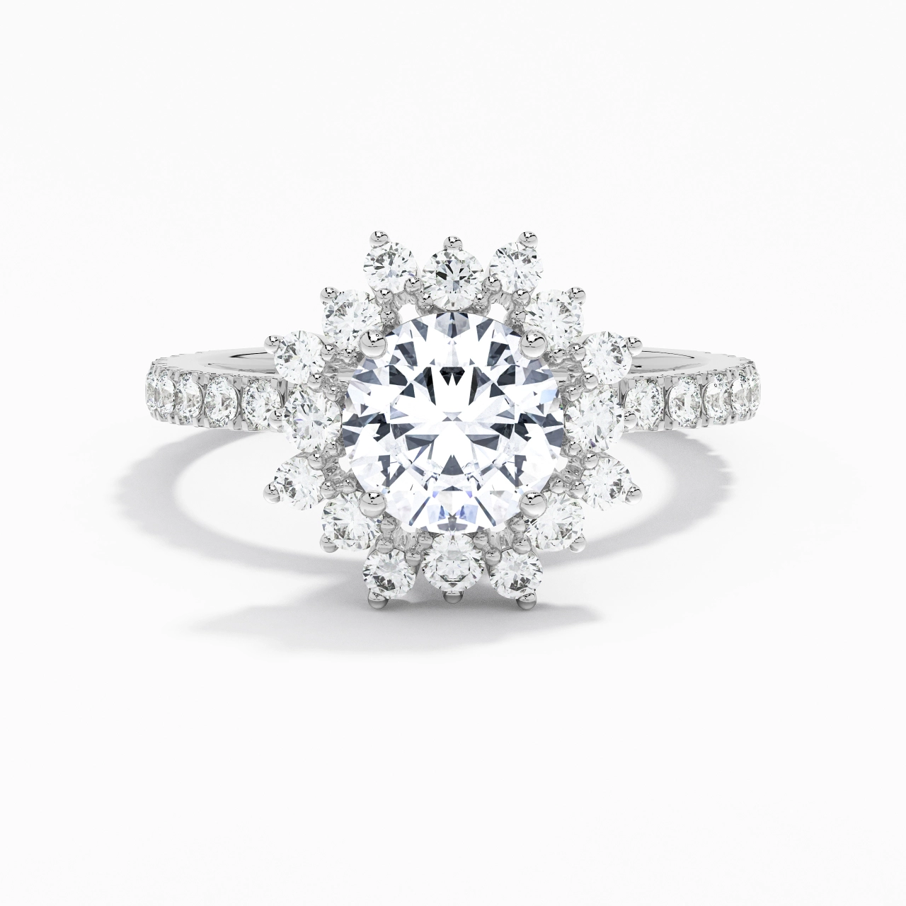 Luxury Round 1.50ct Moissanite Engagement Ring