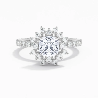 Luxury Cushion 1.50ct Moissanite Engagement Ring