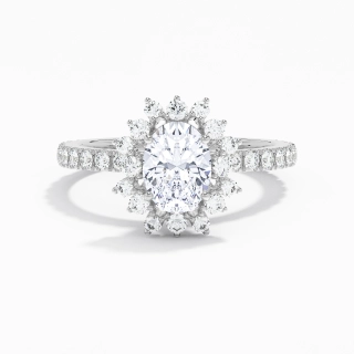 Le luxe Ovale 1.50ct Moissanite Bague de fiançailles