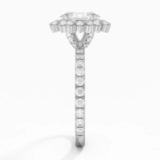 Le luxe Ovale 1.50ct Moissanite Bague de fiançailles