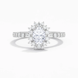 Le luxe Ovale 1.00ct Moissanite Bague de fiançailles