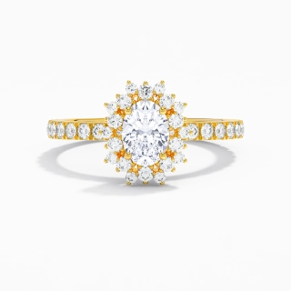 Le luxe Ovale 1.00ct Moissanite Bague de fiançailles