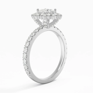 Le luxe Ovale 1.00ct Moissanite Bague de fiançailles