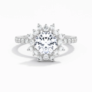 Luxury Round 1.50ct Moissanite Engagement Ring