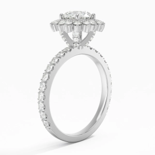 Luxury Round 1.00ct Moissanite Engagement Ring