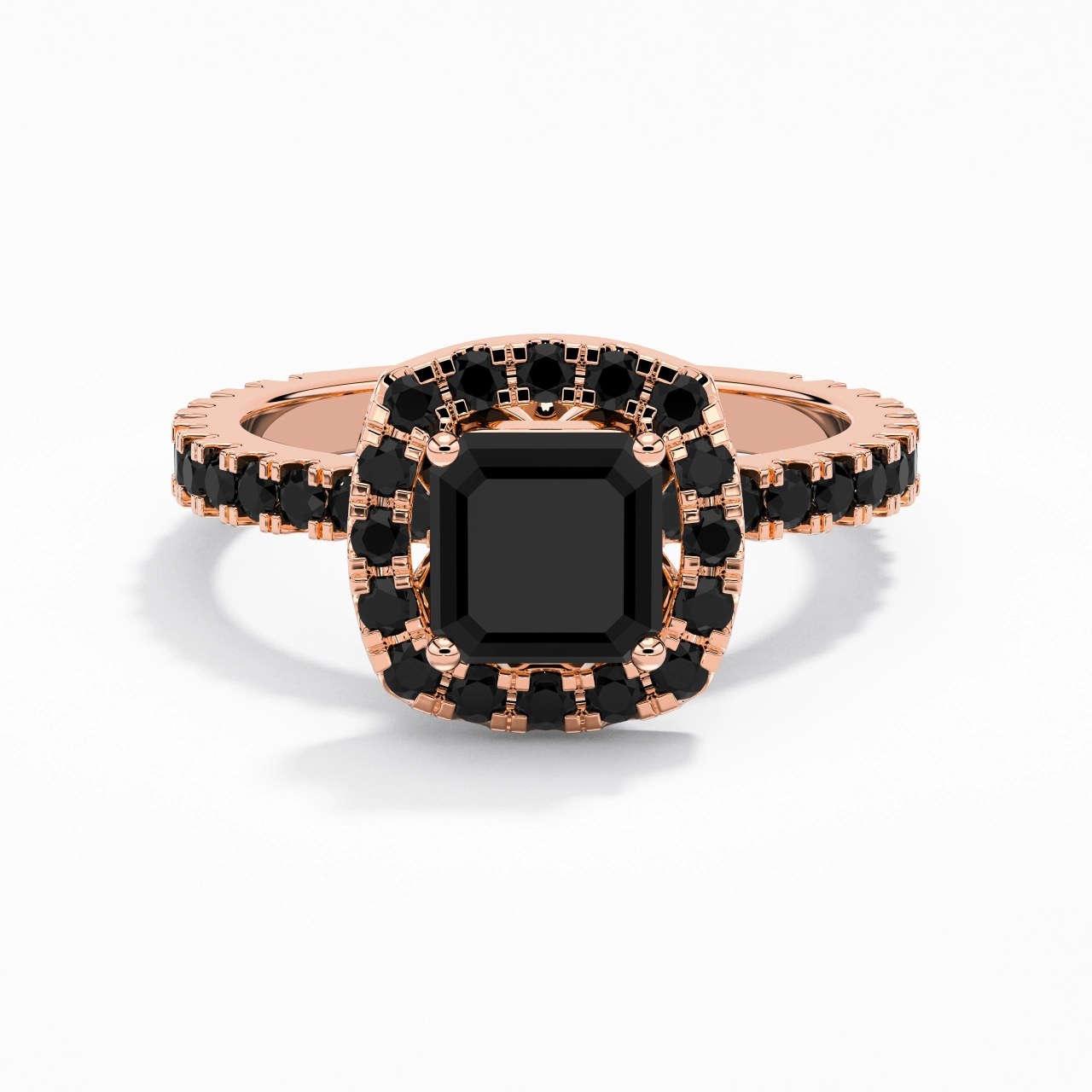 Delicado Asscher 1.50ct Circonio cúbico Anillo de Compromiso