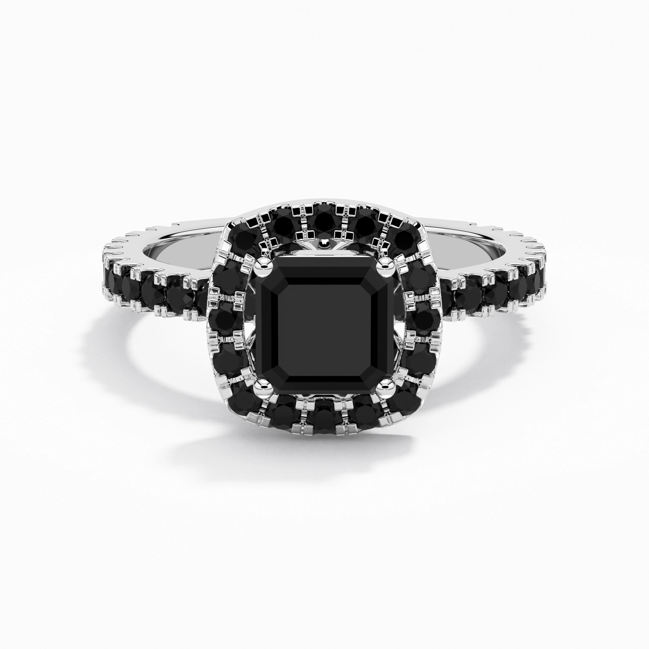 Delicado Asscher 1.50ct Circonio cúbico Anillo de Compromiso