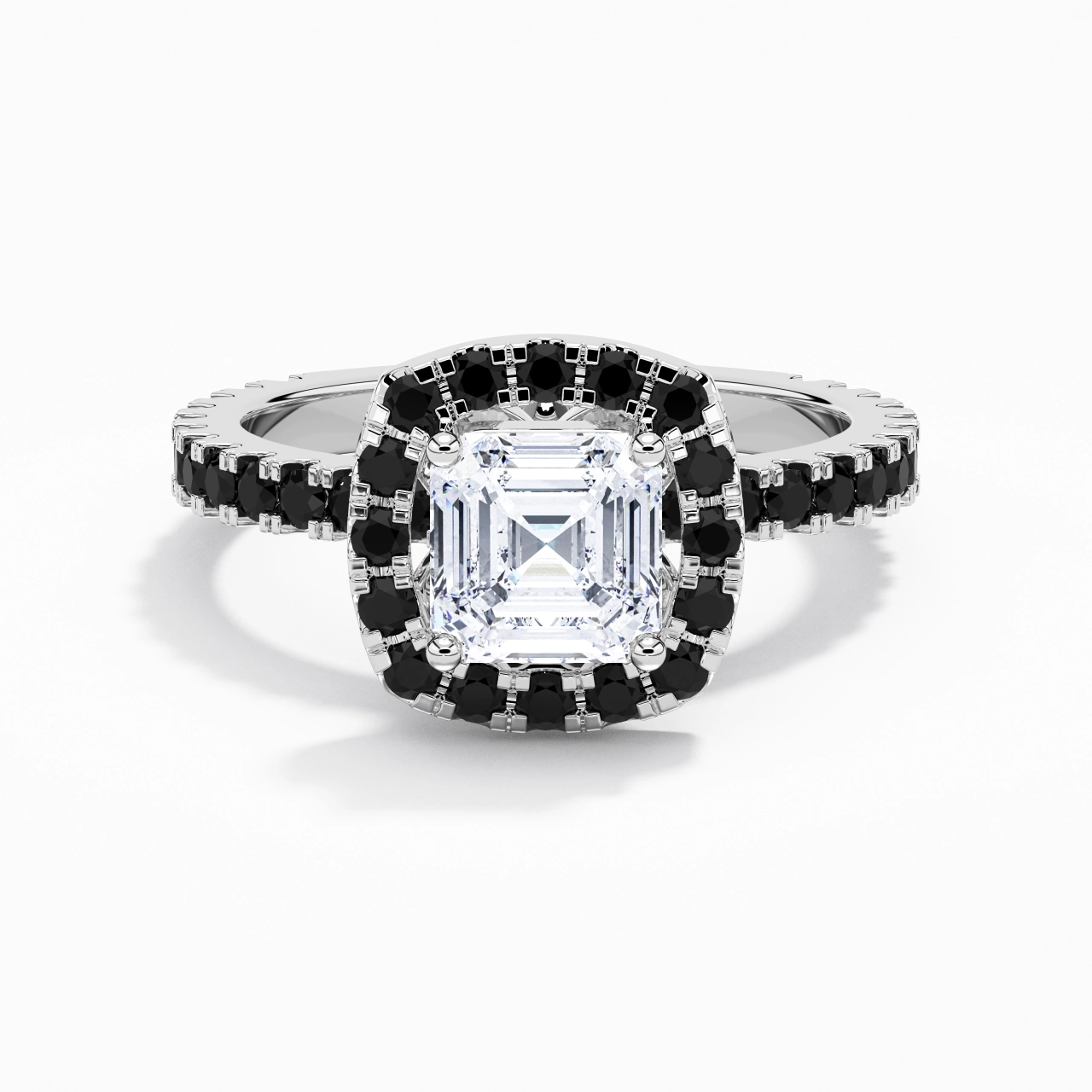 Délicat Asscher 1.50ct Zircon cubique Bague de fiançailles