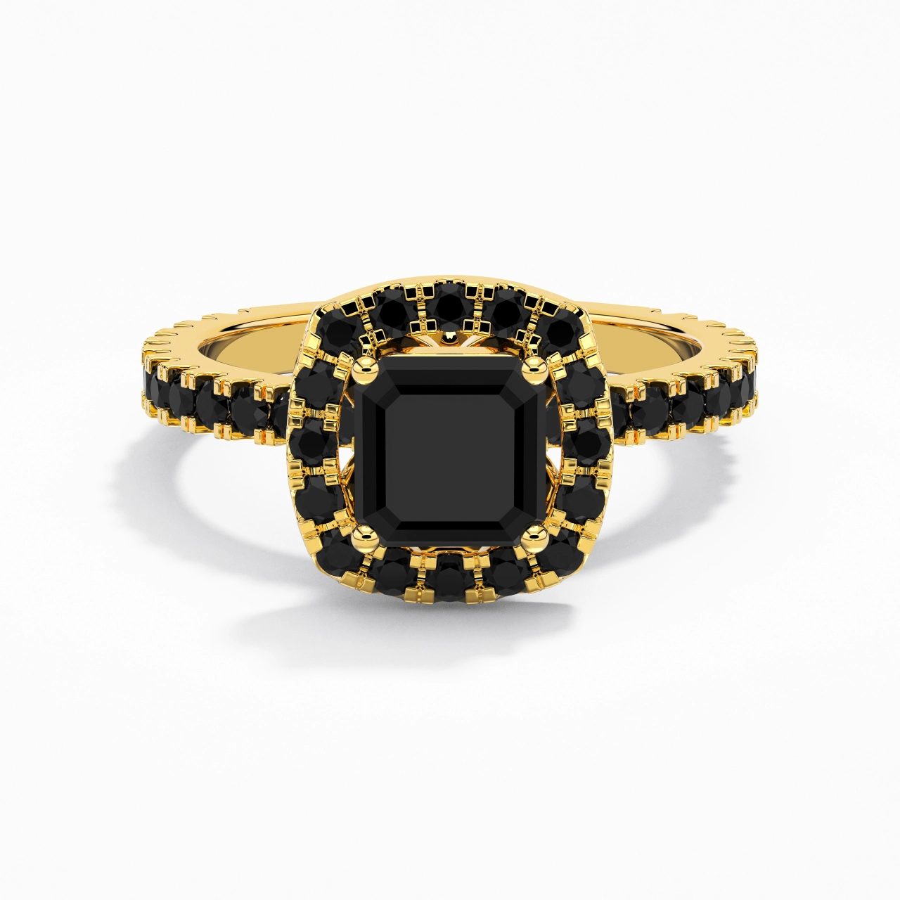 Delicado Asscher 1.50ct Circonio cúbico Anillo de Compromiso