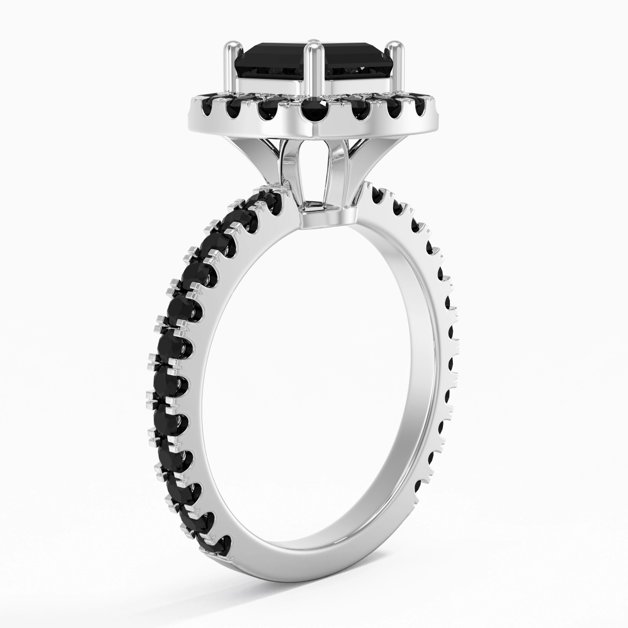 Delicado Asscher 1.50ct Circonio cúbico Anillo de Compromiso