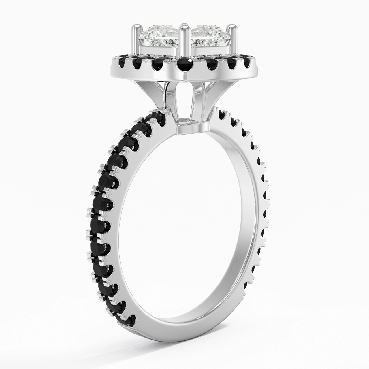 Délicat Asscher 1.50ct Zircon cubique Bague de fiançailles