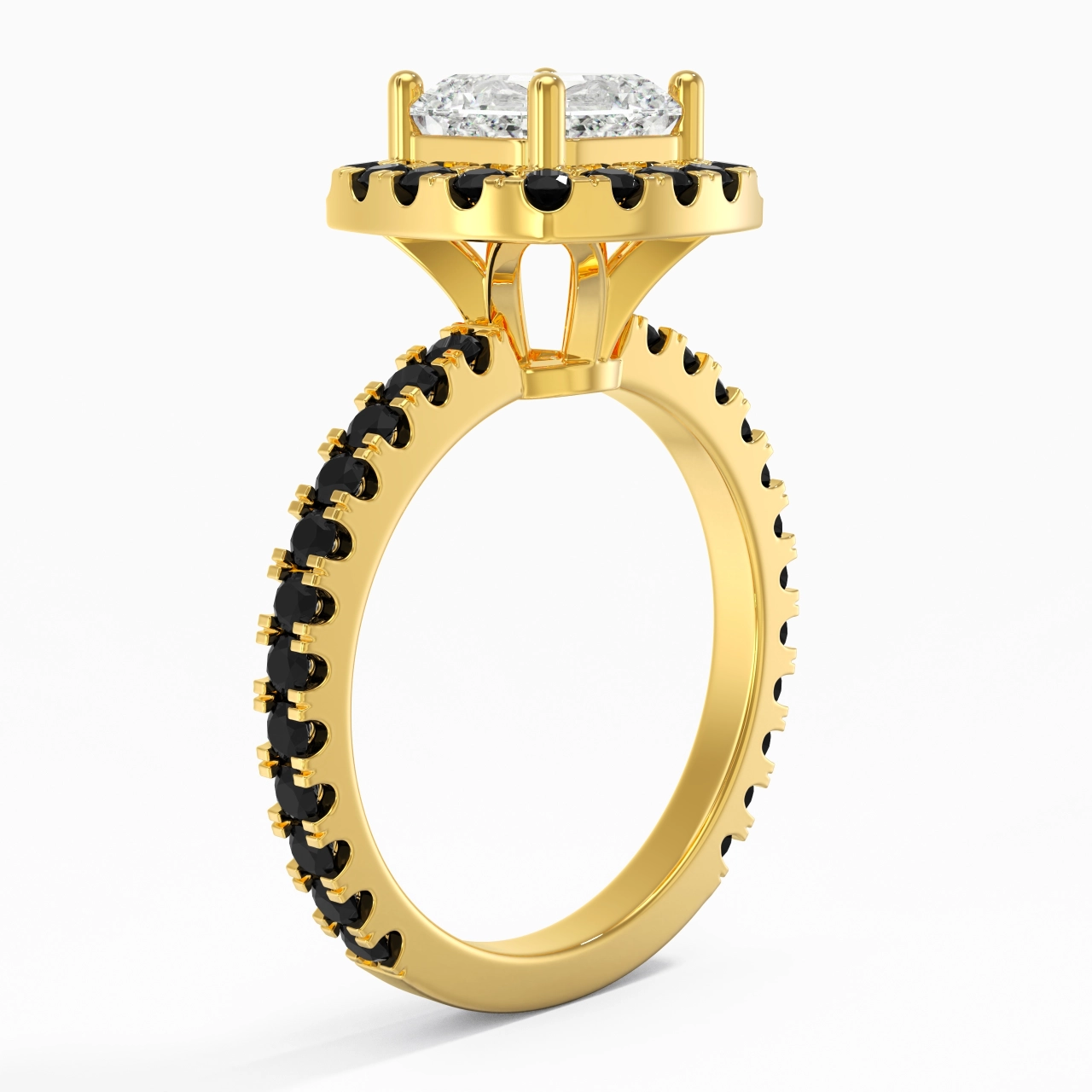 Délicat Asscher 1.50ct Zircon cubique Bague de fiançailles