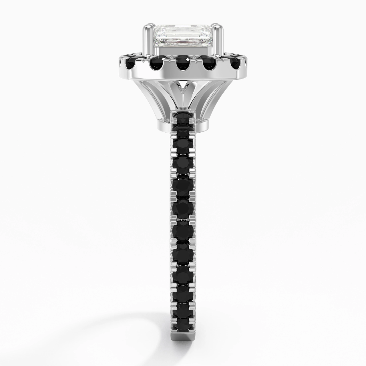 Délicat Asscher 1.50ct Zircon cubique Bague de fiançailles