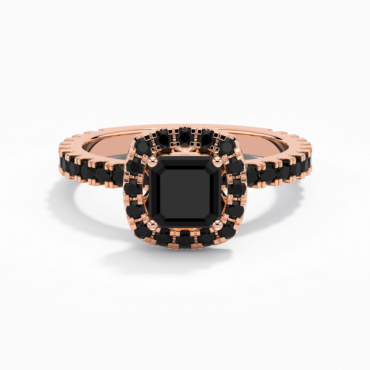 Délicat Asscher 1.00ct Zircon cubique Bague de fiançailles